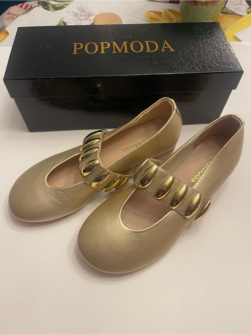 Gold Chain Mary Jane Flats - Picture 8 of 8